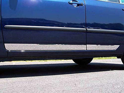 QAA is Compatible with 2003-2008 Toyota Corolla 4 Piece Stainless Rocker Panel Trim, Lower Kit, 2.5" Width, with Trim Crease TH24113