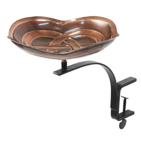 Oakestry BB-11-RM Dara Bracket Railing Mount Birdbath, Copper, Black