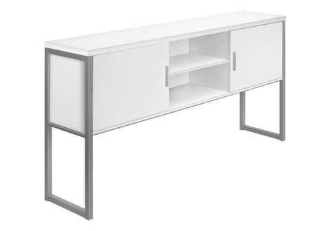 Monarch Specialties I 7728 Office Hutch, 72" L, Work, Storage Doors, Home Office, Commercial Grade, White
