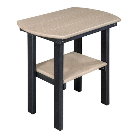 OS Home and Office Furniture 16" Oval Resin End Table in Weatherwood and Black