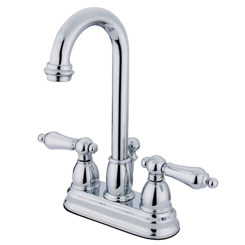 Kingston Brass EB3611AL Restoration Deck Mount Lavatory Faucet with Retail Pop-Up, Polished Chrome