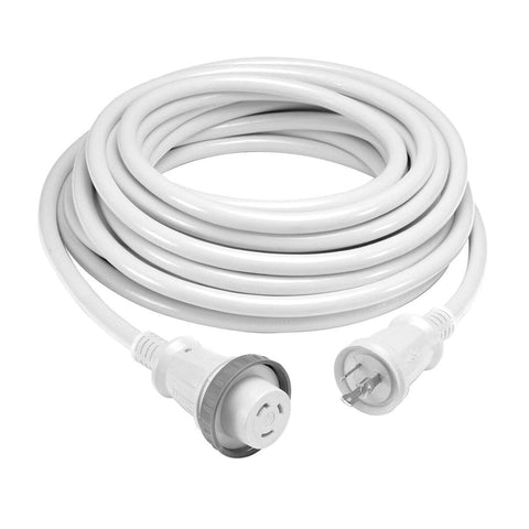 Hubbell Wiring Systems HBL61CM08WLED Ship-to-Shore Vinyl Jacketed Cable Set with High Intensity LED Power-On Indicator, #10 AWG, 30 Amps, 50' Length, White
