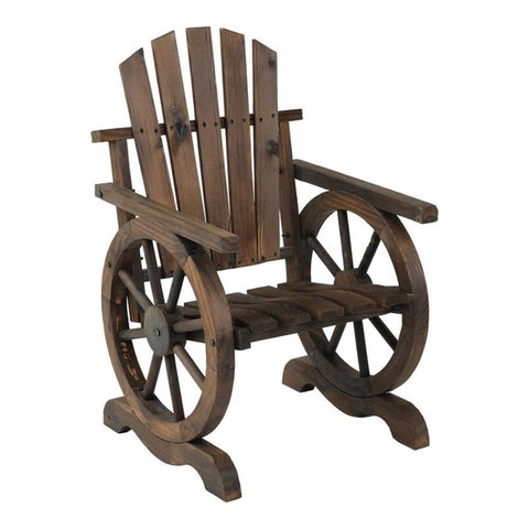 American Furniture Classics Outdoor Leisure Products 39" Farmhouse Wood Adirondack Chair in Mocha Brown