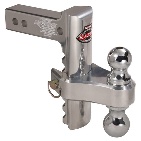 Trimax TRZ8ALRP 8" Pin & Clip Aluminum Drop Hitch-Dual Ball Included