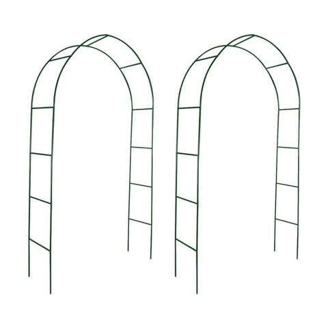 Oakestry Garden Arch Trellis Pair Climbing Plant Frame Wedding Party Decor Metal Structure Outdoor Floral Gateway Freestanding Flower Arbor Garden Entrance Heavy Duty Construction Weather Resistant