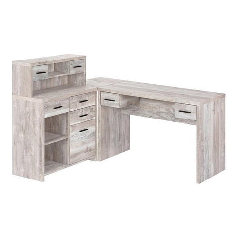 Monarch Specialties Computer Desk, Home Office, Corner, Left, Right Set-up, Storage Drawers, L Shape, Work, Laptop, Laminate, Beige, Contemporary, Modern