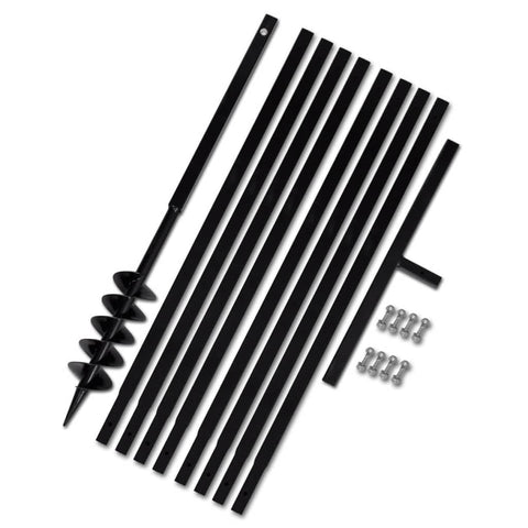 vidaXL Ground Drill Handle 3.94" with Extension Tube 29'6" Steel Auger Digger