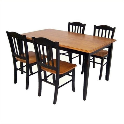 Boraam Shaker 5-Piece Dining Room Set, Black/Oak