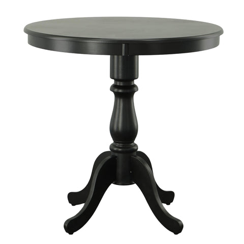 Fairview 36 in Round Pedestal Bar Table - Antique Black