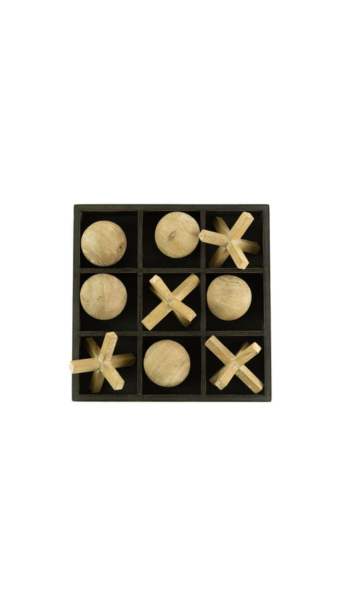Kalalou CLA1289 Wooden Tic-Tac-Toe Set, See Image