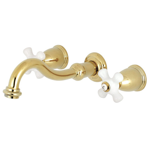 Kingston Brass KS3122PX Vintage Bathroom Faucet, 10-7/16 Inch in Spout Reach, Polished Brass