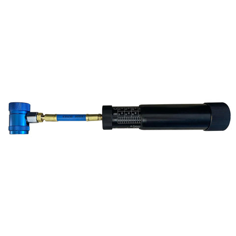 Mastercool 53123-YF Refillable Oil and Dye Injector for R1234yf Systems – 2 oz Capacity – Anodized Aluminum Body – Smooth-Twist Handle – SAE J2888 & EPA Compliant
