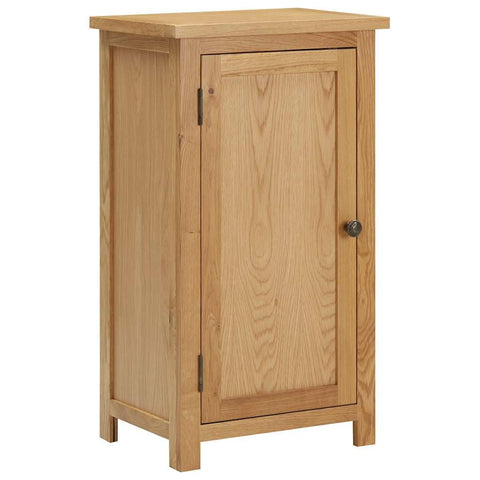 vidaXL Rustic Solid Oak Storage Cabinet | Natural Wood Finish Compact Design with 3 Shelves Home and Kitchen Organizing Furniture Cabinet Wooden Unit Free Standing Stylish Shelf Solution Living Room