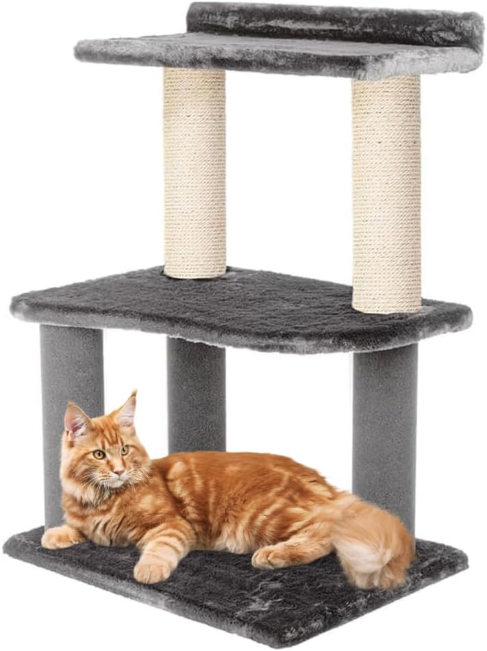 34 Inch Classic Comfort for Indoor Modern Premium Cats and Kittens Scratcher Larger Base for Better Stability, (Grey/Natural)