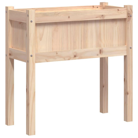 vidaXL Garden Planter with Legs - Outdoor Pine Wood Flower Box, 27.6"x12.2"x27.6"