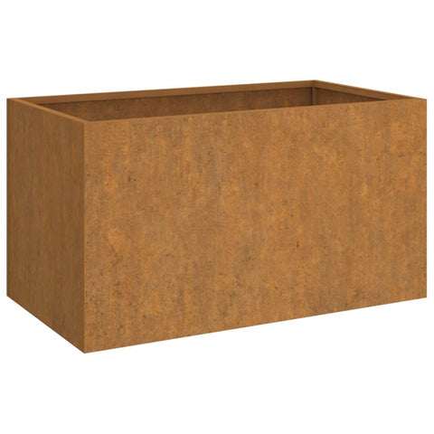 vidaXL Corten Steel Planter - Weathering Steel, ic Design, Low Maintenance, Durable Construction, Easy Assembly, Dimensions 24.4"x15.7"x15.4"
