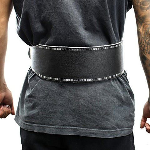 Shelter 253-S 6 in. Last Punch Leather New Split Weight Lifting Body Building Belt Gym Fitness, Black - Small