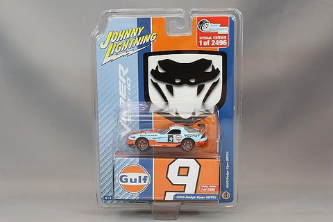 Johnny Lightning 2008 Viper SRT10#9 "Oil Light Blue and Orange Limited Edition to 2496 Pieces Worldwide 1/64 Diecast Model Car JLCP7480