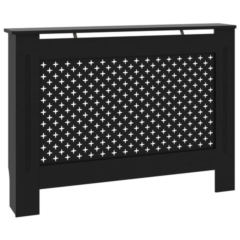 vidaXL - Black Radiator Cover Cabinet, Modern Honeycomb/Cross Design, Made of MDF with Water Base Lacquer Finish, Dimension 44.1"x7.5"x32.1"