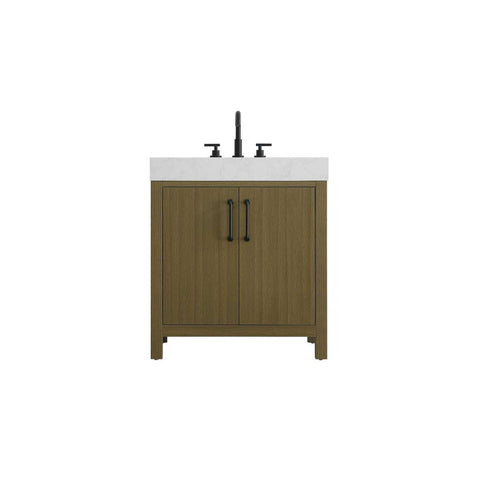 ELEGANT Kitchen and Bath 30 inch Single Bathroom Vanity in Chestnut Brown