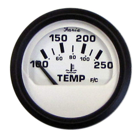 Faria 12904 Euro Water Temperature Gauge (100-250°F) - 2", White