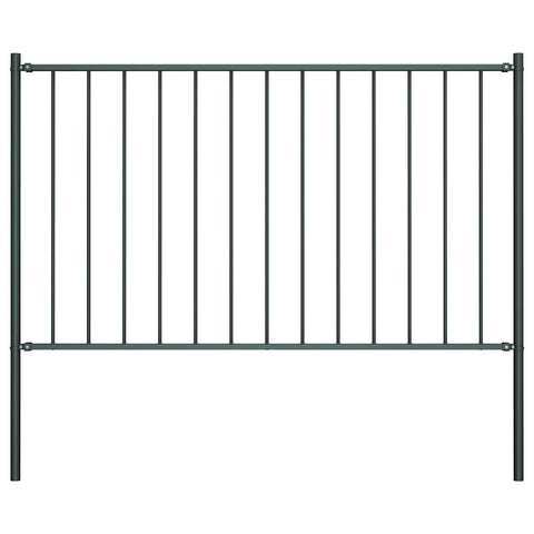 vidaXL Fence Panel Woerden with Posts Steel 5.6x2.5' Anthracite