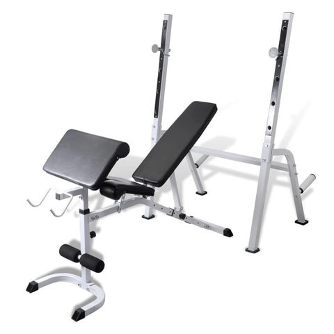 vidaXL Workout Bench, Adjustable Weight Bench, Exercise Bench with Weight Rack, Gym Bench for Beginners and Professional Use Multi-Exercises