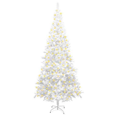 vidaXL Classic White Artificial Christmas Tree 94.5" with Energy-Efficient LED Lights and Durable PVC Branches â€“ Perfect Holiday Decor for Home or Office