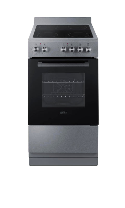 Summit 20” Electric Smooth Top Range, 1.87 cu.ft. oven., ADA Compliant, Stainless Steel- REXT20SS