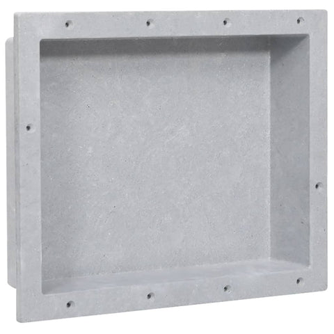 vidaXL Shower Niche Storage Shelf - Matt Gray Resin Construction - Ample Organizational Space 16.1"x20.1"x3.9" - Easy to Assemble