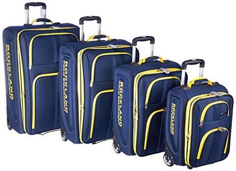 Rockland Polo Equipment Varsity Softside Upright Luggage Set, Navy, 4-piece Set (18/22/26/30)