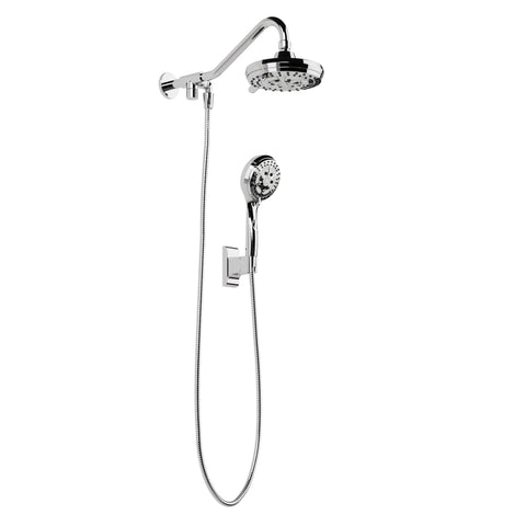Oasis Rain Shower Head with Handheld Spray - 1053-CH, Polished Chrome Finish - 7" Rainfall Shower Head, 5-Function Showerhead with Handheld Sprayer, 6-Function Hand Sprayer, 2.5 GPM