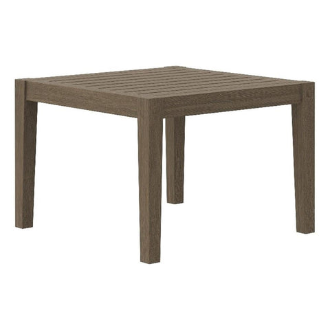 Modway Northlake 22 Inch Teak Outdoor Square Side Table in Weathered Gray – Small Patio End Table for Garden, Poolside, or Deck