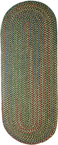 Rhody Rug Katie KA63 Sage 2' x 8' Oval Runner - Braided Area Rug, Home Decor, Floor Mat or Bedroom Rug - Easy Care, Ideal for High Traffic Areas in Hallway and Living Room - Made in USA