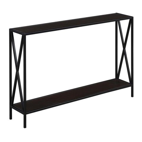 Convenience Concepts Tucson Console Table 47.25" - Modern Sofa Table with Storage Shelf, Entryway Hall Table for Living Room, Espresso/Black