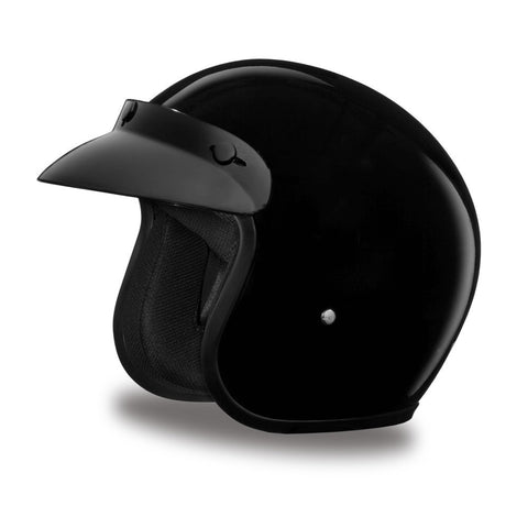 Daytona Cruiser Gloss Black 3/4 Open Face DOT Motorcycle Helmet [Medium]
