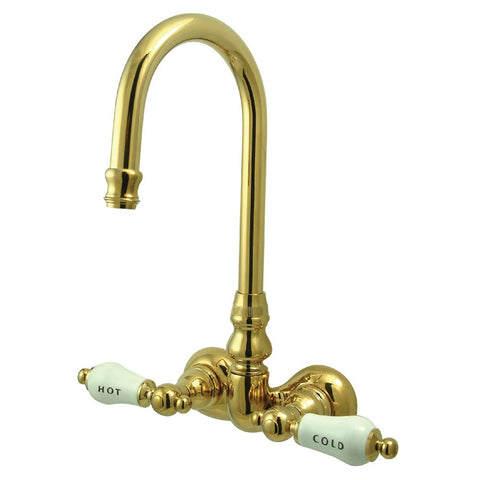 Kingston Brass CC73T2 Vintage Leg Tub Filler, Polished Brass 8-Inch Adjustable Center