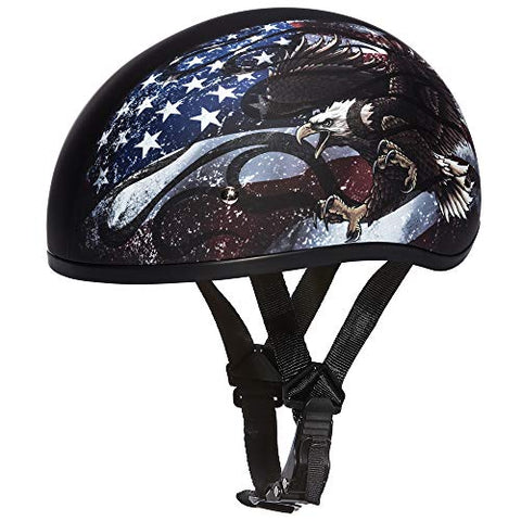 Daytona HELMETS Motorcycle Half Helmet Skull Cap- USA 100% DOT Approved