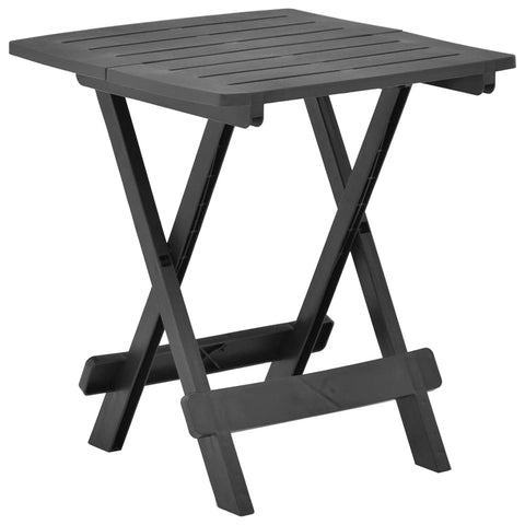 vidaXL Folding Patio Table Garden Outdoor Terrace Balcony Backyard Dinette Dinner Camping Table Home Furniture Foldable Anthracite Plastic