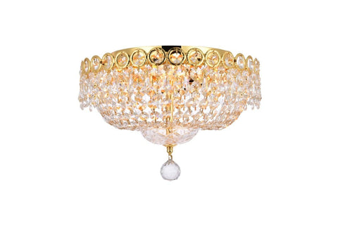 Elegant Lighting Century - Four Light Flush Mount-Gold Finish-Royal Cut Crystal Type