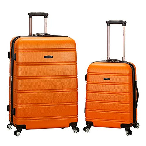 Rockland Melbourne Hardside Expandable Spinner Wheel Luggage, Pink, 2 Piece (20"/28")
