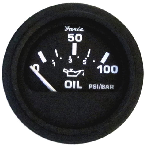 Faria Beede Instruments Faria 12845 Euro Oil Pressure Gauge - 100 PSI, 2"