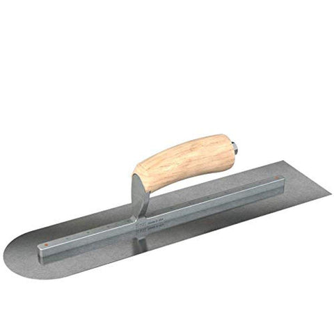 Bon 66-260 Steel City Finish Trowel - Square/Round End - Carbon Steel - 14 X 4 - Wood