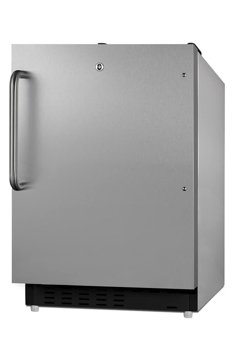 Summit Appliance ALRF49BCSS 20" Wide Built-in Refrigerator-Freezer, ADA Compliant, Adjustable Shelves, 2.68 cu.ft Capacity, Manual Defrost, Adjustable Thermostat, Stainless Steel Door
