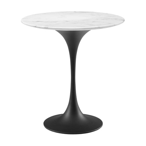 Lippa 20Inch Round Artificial Marble Side Table