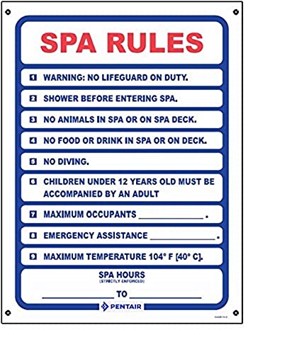 PENTAIR SIGN SPA RULES 18X24 TWO COLOR