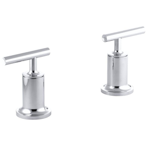Kohler T14429-4-CP Purist Deck- or Wall-Mount High-Flow Bath Trim with Lever Handles, Handles Only, Valve Not Included, Polished Chrome
