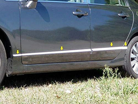 QAA is Compatible with 2006-2010 Hyundai Sonata 4 Piece Stainless Body Molding Insert Trim Kit, .5" Width MI26360