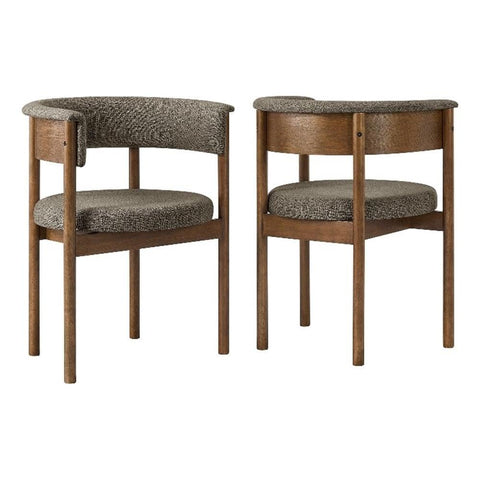 Clea Set of 2 Curved Upholstered Dining Chairs