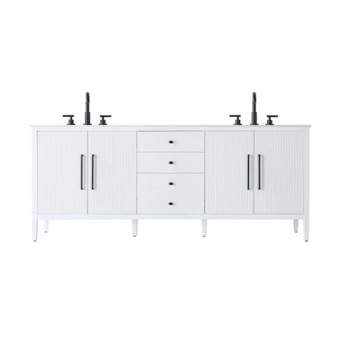 Elegant Kitchen and Bath 84" Double Bathroom Vanity in White
